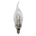 LED 3W E12 Candelabra Base Cool White 6000K Candle Light Globe Bulb